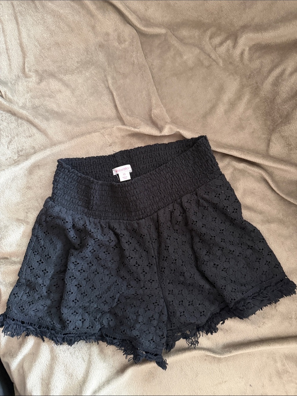 Xhilaration Black Eyelet Lace High Waist Shorts